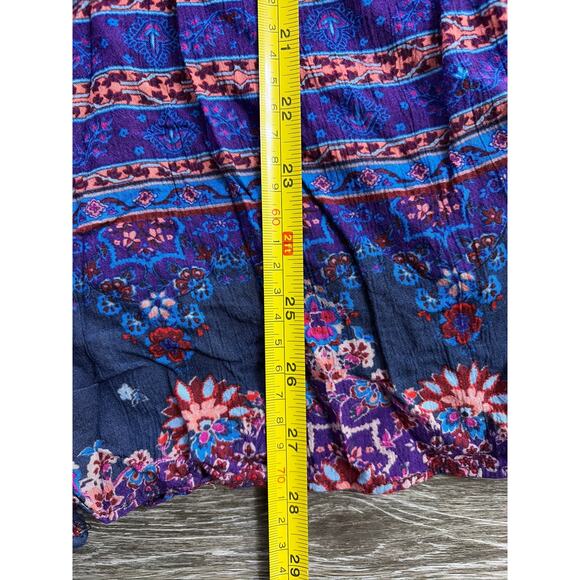 American Eagle Boho Romper Women’s XS | Long Sleeve | Blue/Purple Print - Picture 6 of 7